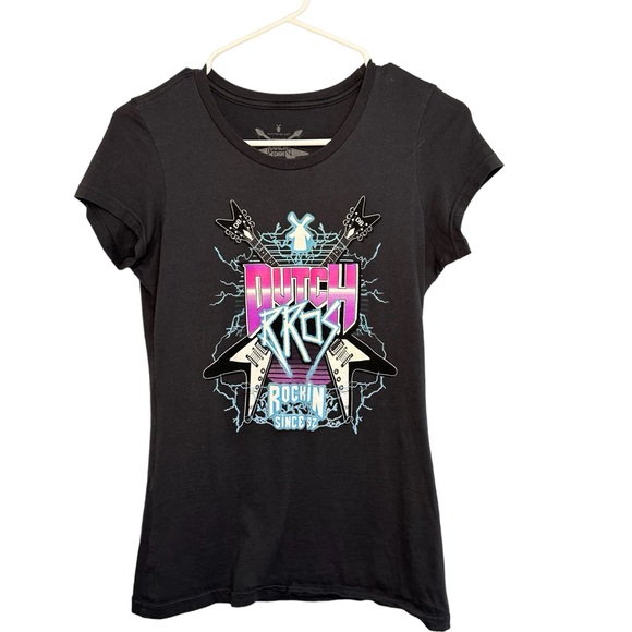 Dutch Bros Tops - COPY - Dutch Bros VINTAGE Black MEDIUM “Rockin’ Since ‘92” RARE Guitar …
